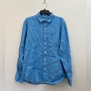 Tommy Bahama Linen Shirt Destination Breezer Omni Waikiki Blue ST324702 New LS M